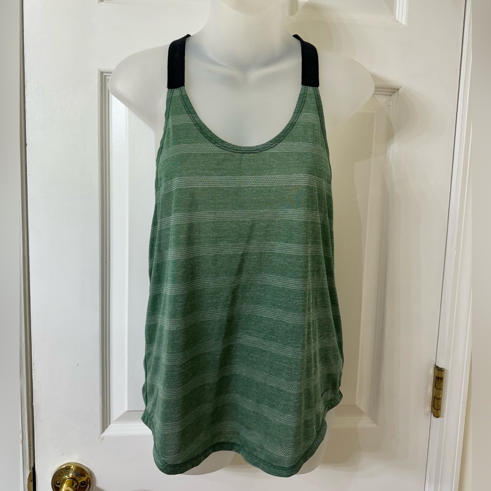 Nike Green Striped Women's Tank Top